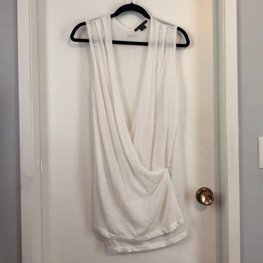 Armani Exchange White Drape Vest - XS